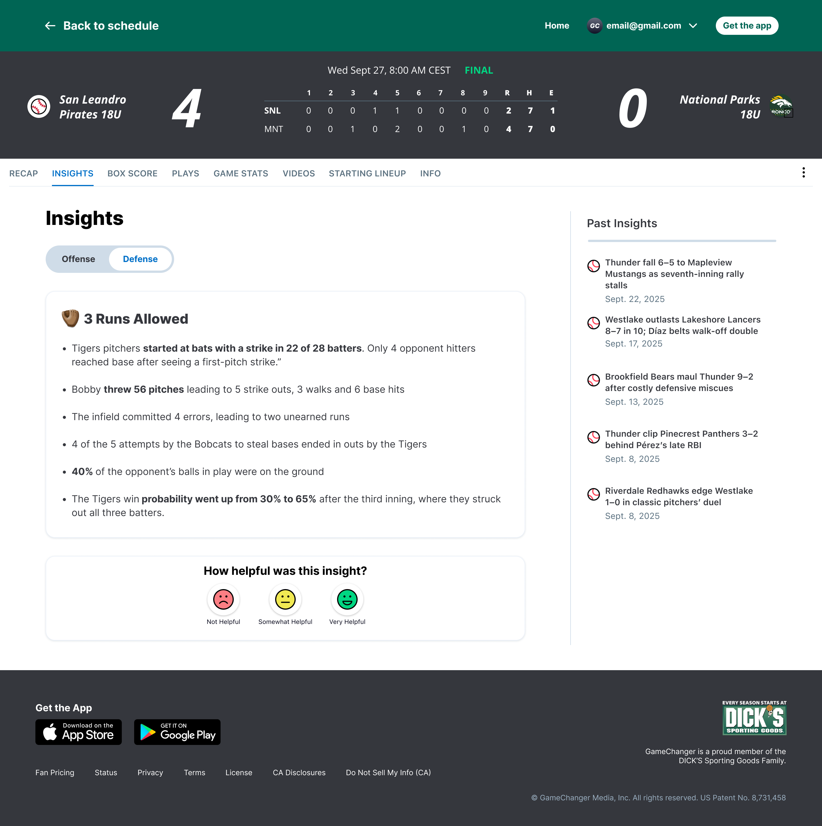 Defense insights with plain-language bullets and the helpfulness rating