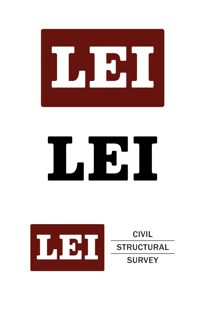 Modernized LEI logo, horizontal lockups