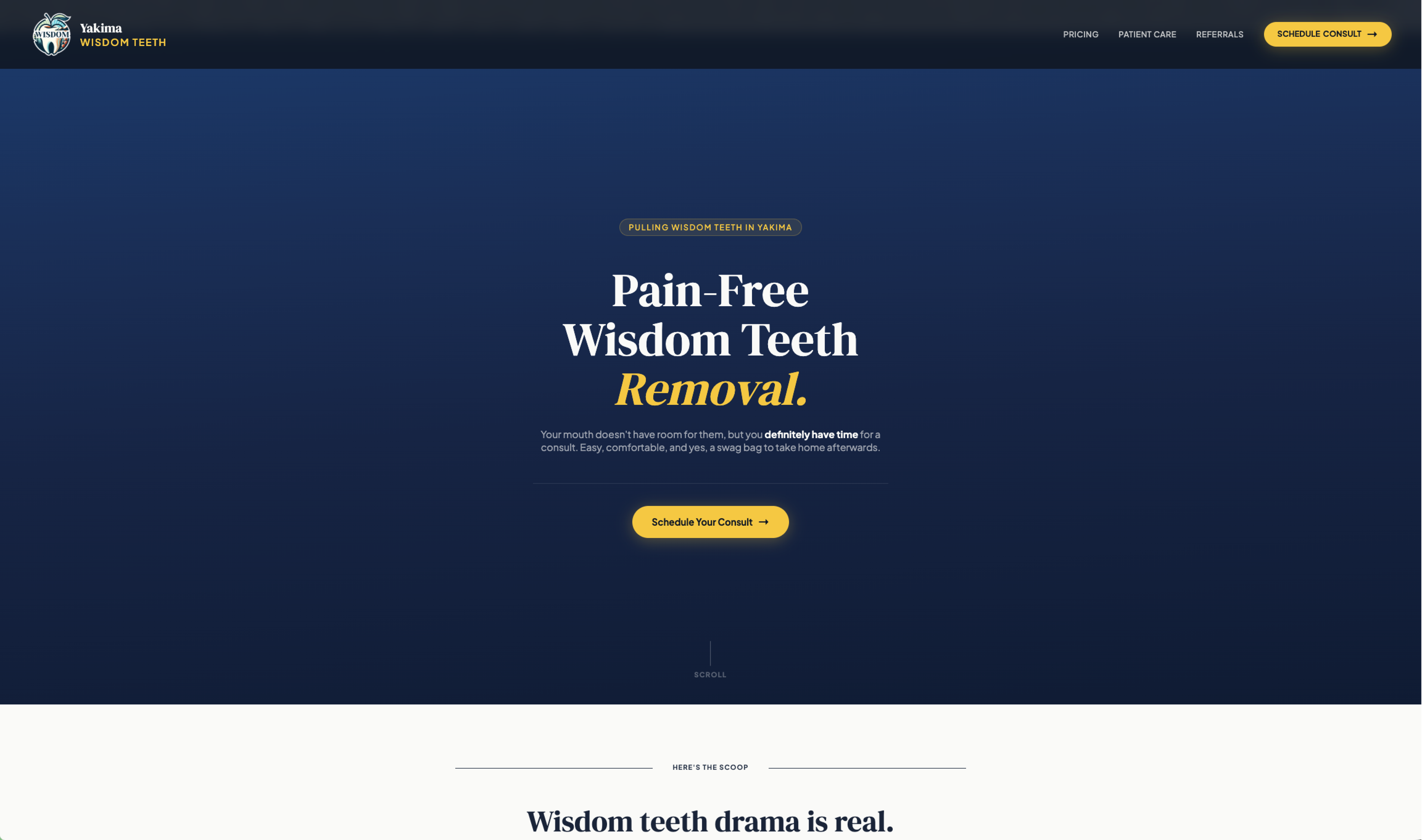 Yakima Wisdom Teeth homepage hero